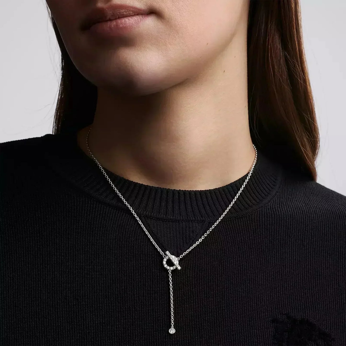 [Am jewelry]FINESSE SILVER DIAMOND NECKLACE