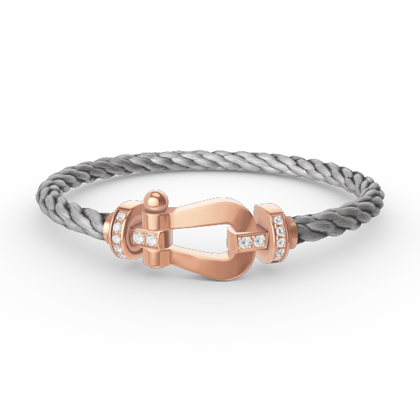 [Am jewelry]FORCE LARGE HORSESHOE HALF DIAMOND BRACELET ROSE GOLD
