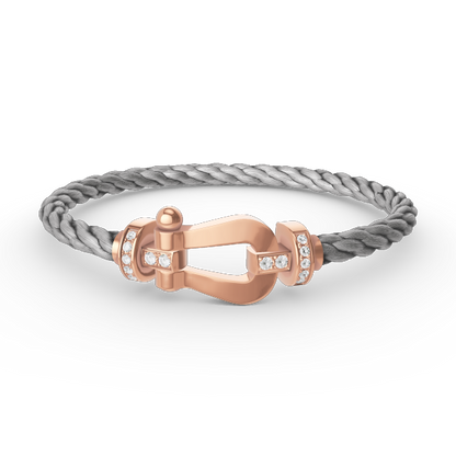[Am jewelry]FORCE LARGE HORSESHOE HALF DIAMOND BRACELET ROSE GOLD