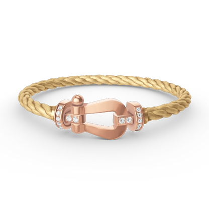 [Am jewelry]FORCE LARGE HORSESHOE HALF DIAMOND BRACELET ROSE GOLD