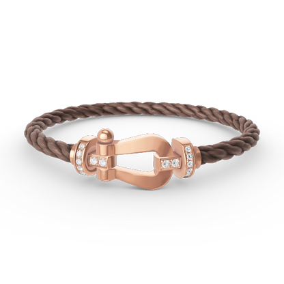 [Am jewelry]FORCE LARGE HORSESHOE HALF DIAMOND BRACELET ROSE GOLD