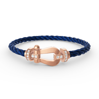 [Am jewelry]FORCE LARGE HORSESHOE HALF DIAMOND BRACELET ROSE GOLD