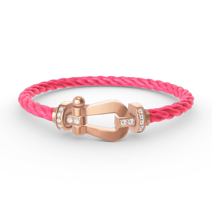 [Am jewelry]FORCE LARGE HORSESHOE HALF DIAMOND BRACELET ROSE GOLD