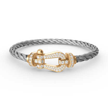 [Am jewelry]FORCE LARGE HORSESHOE FULL DIAMOND BRACELET GOLD