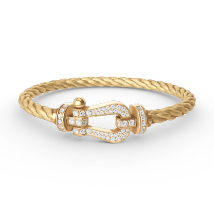 [Am jewelry]FORCE LARGE HORSESHOE FULL DIAMOND BRACELET GOLD