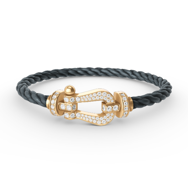 [Am jewelry]FORCE LARGE HORSESHOE FULL DIAMOND BRACELET GOLD