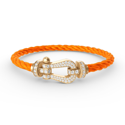[Am jewelry]FORCE LARGE HORSESHOE FULL DIAMOND BRACELET GOLD