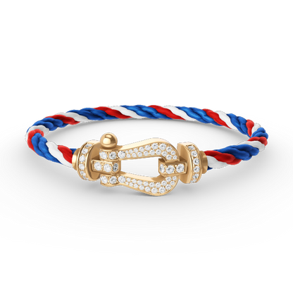 [Am jewelry]FORCE LARGE HORSESHOE FULL DIAMOND BRACELET GOLD