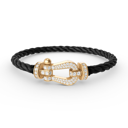 [Am jewelry]FORCE LARGE HORSESHOE FULL DIAMOND BRACELET GOLD