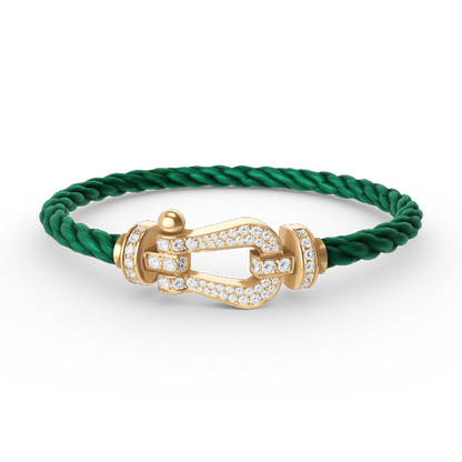 [Am jewelry]FORCE LARGE HORSESHOE FULL DIAMOND BRACELET GOLD
