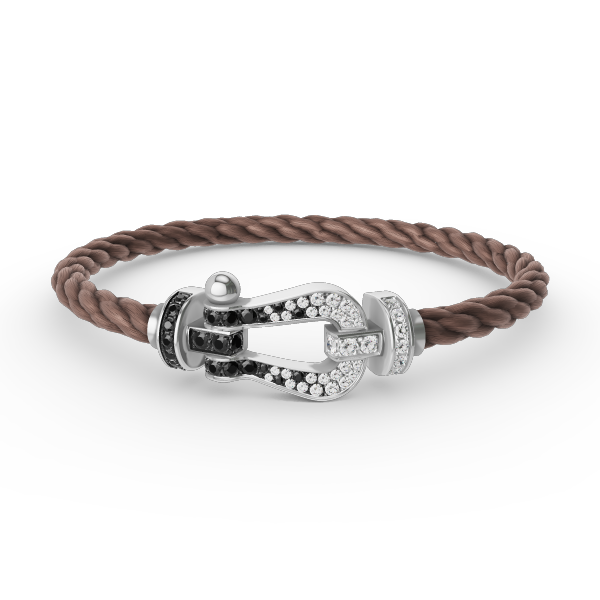 [Am jewelry]FORCE LARGE HORSESHOE BLACK WHITE DIAMOND BRACELET SILVER