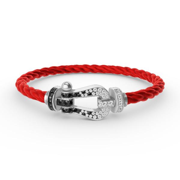 [Am jewelry]FORCE LARGE HORSESHOE BLACK WHITE DIAMOND BRACELET SILVER
