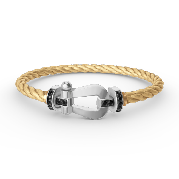 [Am jewelry]FORCE LARGE HORSESHOE BLACK DIAMOND BRACELET SILVER