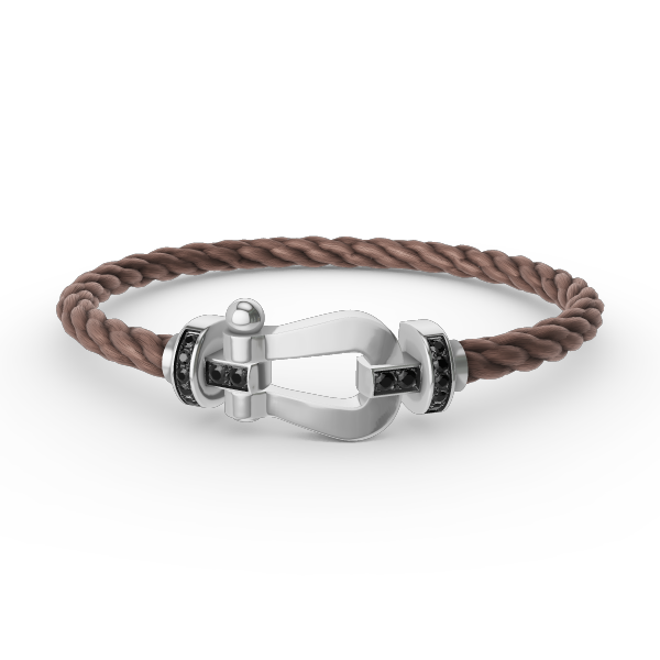 [Am jewelry]FORCE LARGE HORSESHOE BLACK DIAMOND BRACELET SILVER