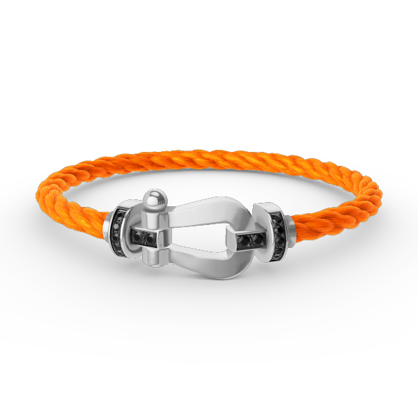 [Am jewelry]FORCE LARGE HORSESHOE BLACK DIAMOND BRACELET SILVER