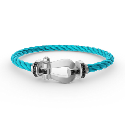 [Am jewelry]FORCE LARGE HORSESHOE BLACK DIAMOND BRACELET SILVER