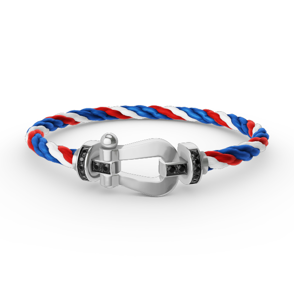 [Am jewelry]FORCE LARGE HORSESHOE BLACK DIAMOND BRACELET SILVER