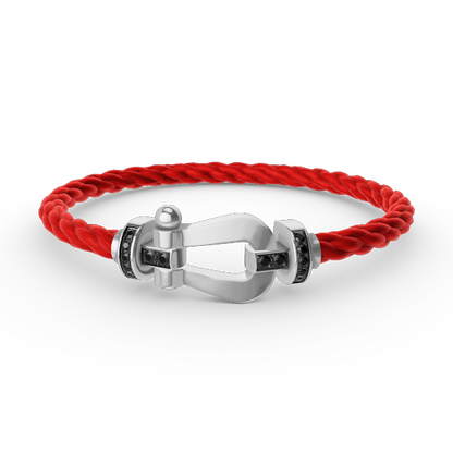 [Am jewelry]FORCE LARGE HORSESHOE BLACK DIAMOND BRACELET SILVER