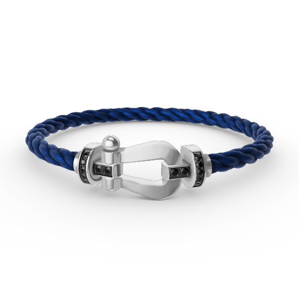 [Am jewelry]FORCE LARGE HORSESHOE BLACK DIAMOND BRACELET SILVER