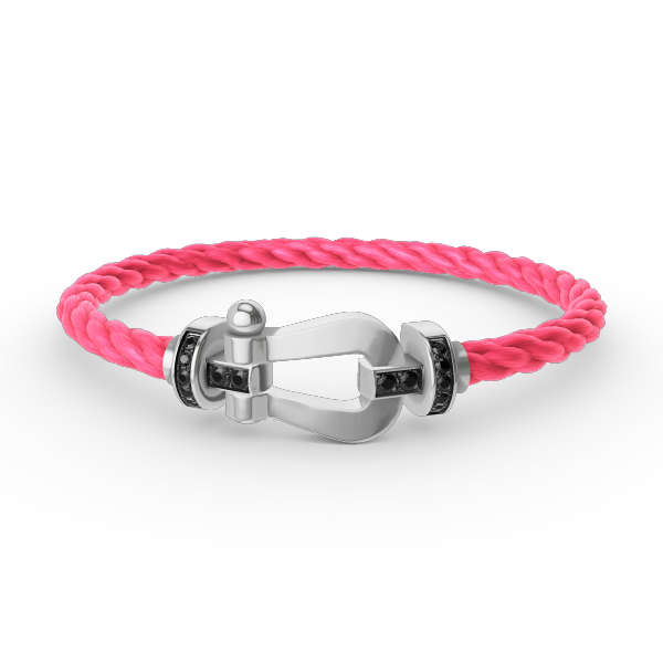 [Am jewelry]FORCE LARGE HORSESHOE BLACK DIAMOND BRACELET SILVER