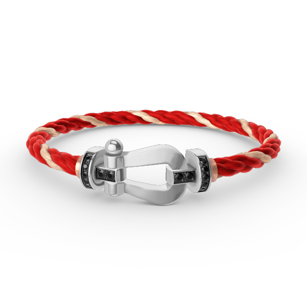 [Am jewelry]FORCE LARGE HORSESHOE BLACK DIAMOND BRACELET SILVER
