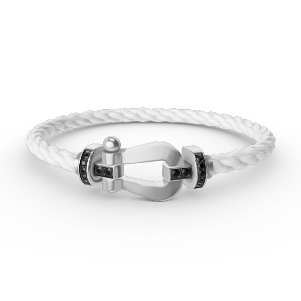 [Am jewelry]FORCE LARGE HORSESHOE BLACK DIAMOND BRACELET SILVER