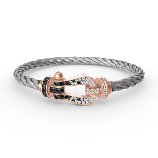[Am jewelry]FORCE LARGE HORSESHOE BLACK WHITE DIAMOND BRACELET ROSE GOLD