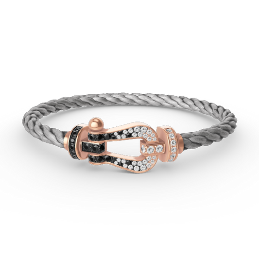 [Am jewelry]FORCE LARGE HORSESHOE BLACK WHITE DIAMOND BRACELET ROSE GOLD