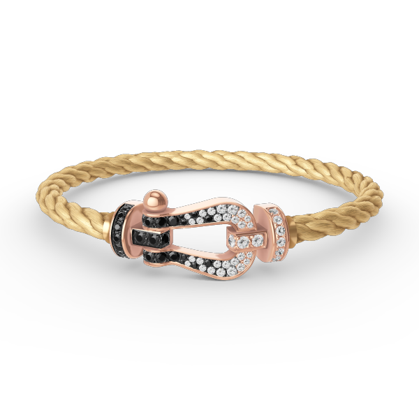 [Am jewelry]FORCE LARGE HORSESHOE BLACK WHITE DIAMOND BRACELET ROSE GOLD