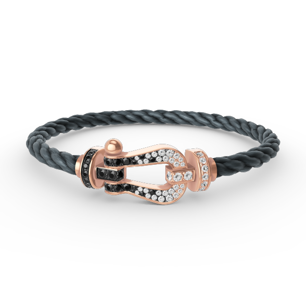 [Am jewelry]FORCE LARGE HORSESHOE BLACK WHITE DIAMOND BRACELET ROSE GOLD