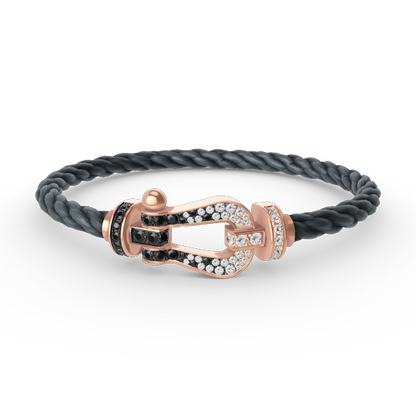 [Am jewelry]FORCE LARGE HORSESHOE BLACK WHITE DIAMOND BRACELET ROSE GOLD