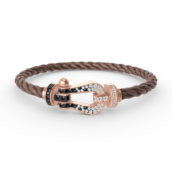 [Am jewelry]FORCE LARGE HORSESHOE BLACK WHITE DIAMOND BRACELET ROSE GOLD