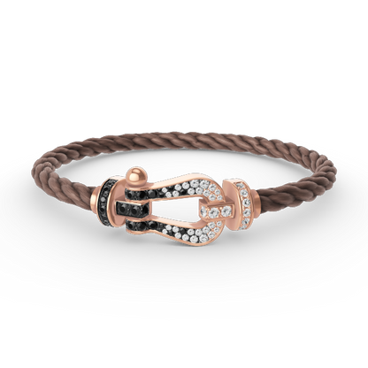 [Am jewelry]FORCE LARGE HORSESHOE BLACK WHITE DIAMOND BRACELET ROSE GOLD