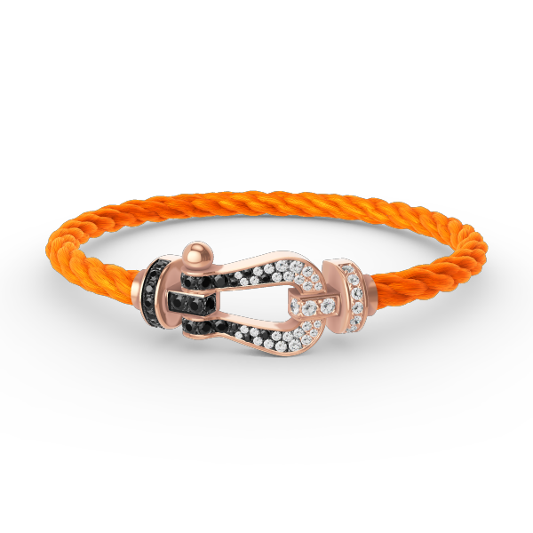 [Am jewelry]FORCE LARGE HORSESHOE BLACK WHITE DIAMOND BRACELET ROSE GOLD
