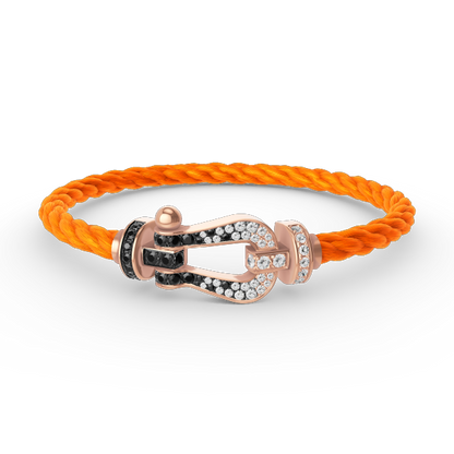 [Am jewelry]FORCE LARGE HORSESHOE BLACK WHITE DIAMOND BRACELET ROSE GOLD
