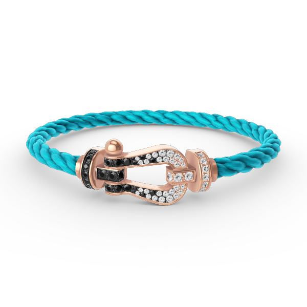 [Am jewelry]FORCE LARGE HORSESHOE BLACK WHITE DIAMOND BRACELET ROSE GOLD
