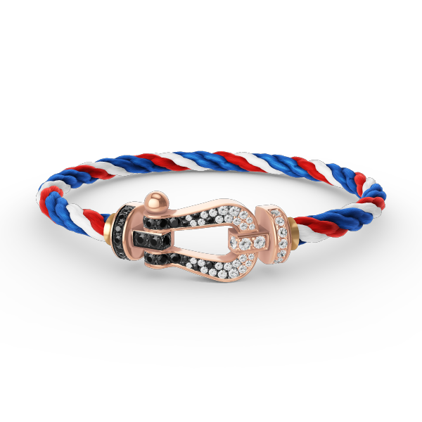 [Am jewelry]FORCE LARGE HORSESHOE BLACK WHITE DIAMOND BRACELET ROSE GOLD