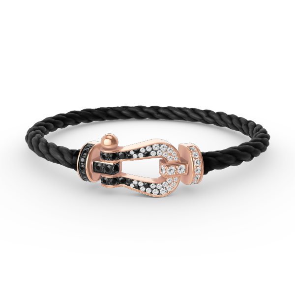 [Am jewelry]FORCE LARGE HORSESHOE BLACK WHITE DIAMOND BRACELET ROSE GOLD