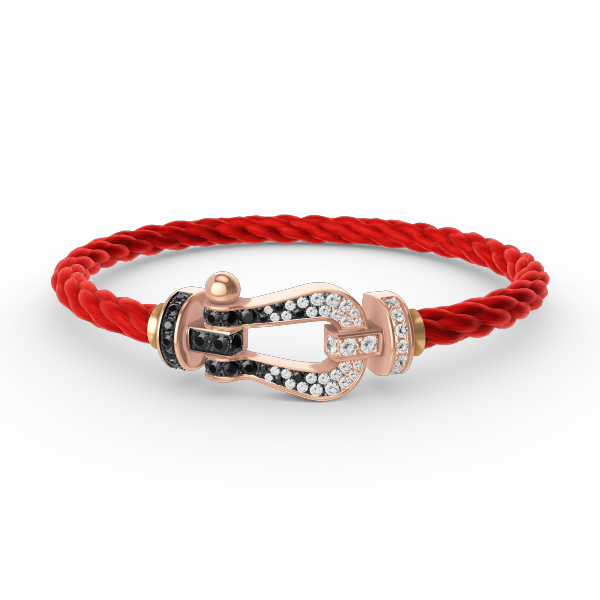 [Am jewelry]FORCE LARGE HORSESHOE BLACK WHITE DIAMOND BRACELET ROSE GOLD