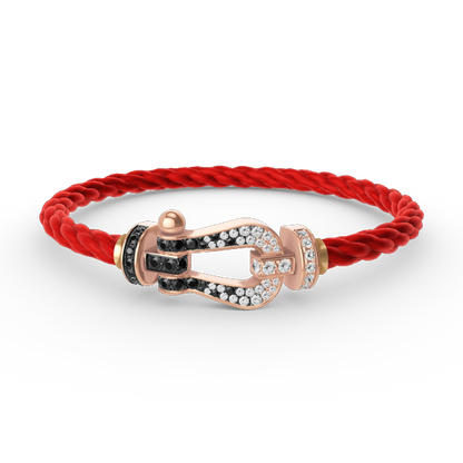 [Am jewelry]FORCE LARGE HORSESHOE BLACK WHITE DIAMOND BRACELET ROSE GOLD