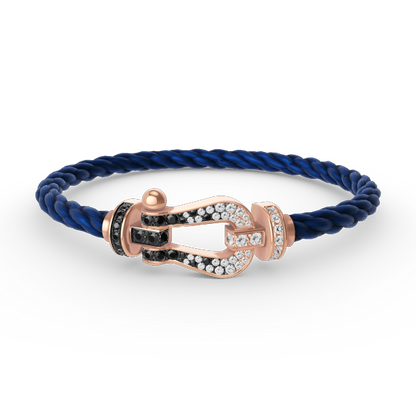 [Am jewelry]FORCE LARGE HORSESHOE BLACK WHITE DIAMOND BRACELET ROSE GOLD