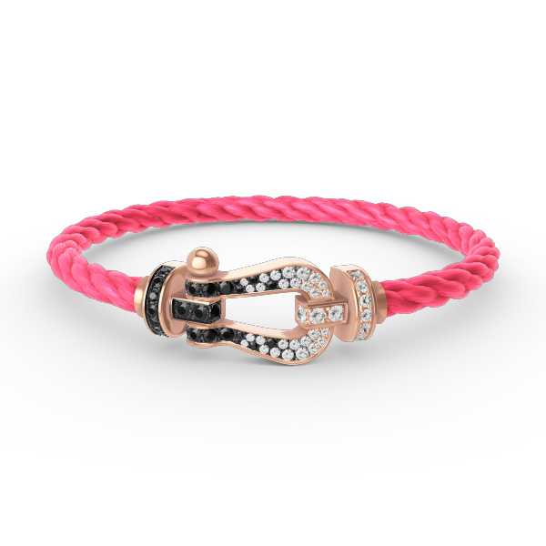 [Am jewelry]FORCE LARGE HORSESHOE BLACK WHITE DIAMOND BRACELET ROSE GOLD