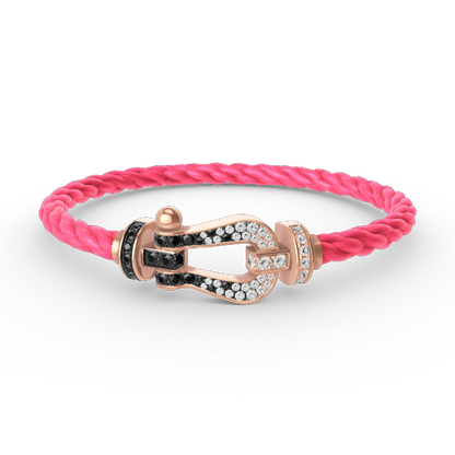 [Am jewelry]FORCE LARGE HORSESHOE BLACK WHITE DIAMOND BRACELET ROSE GOLD