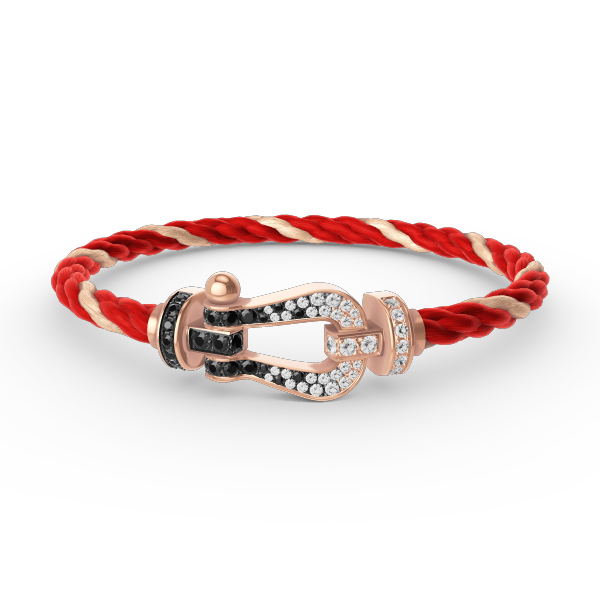 [Am jewelry]FORCE LARGE HORSESHOE BLACK WHITE DIAMOND BRACELET ROSE GOLD