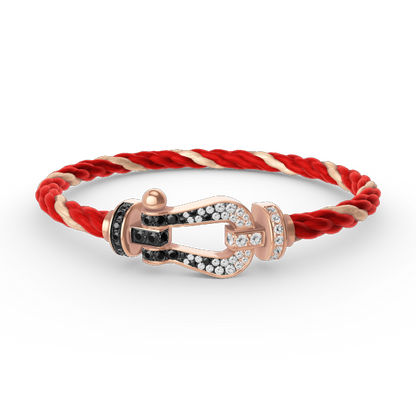 [Am jewelry]FORCE LARGE HORSESHOE BLACK WHITE DIAMOND BRACELET ROSE GOLD