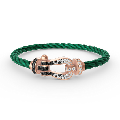 [Am jewelry]FORCE LARGE HORSESHOE BLACK WHITE DIAMOND BRACELET ROSE GOLD