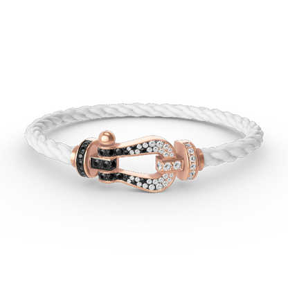 [Am jewelry]FORCE LARGE HORSESHOE BLACK WHITE DIAMOND BRACELET ROSE GOLD