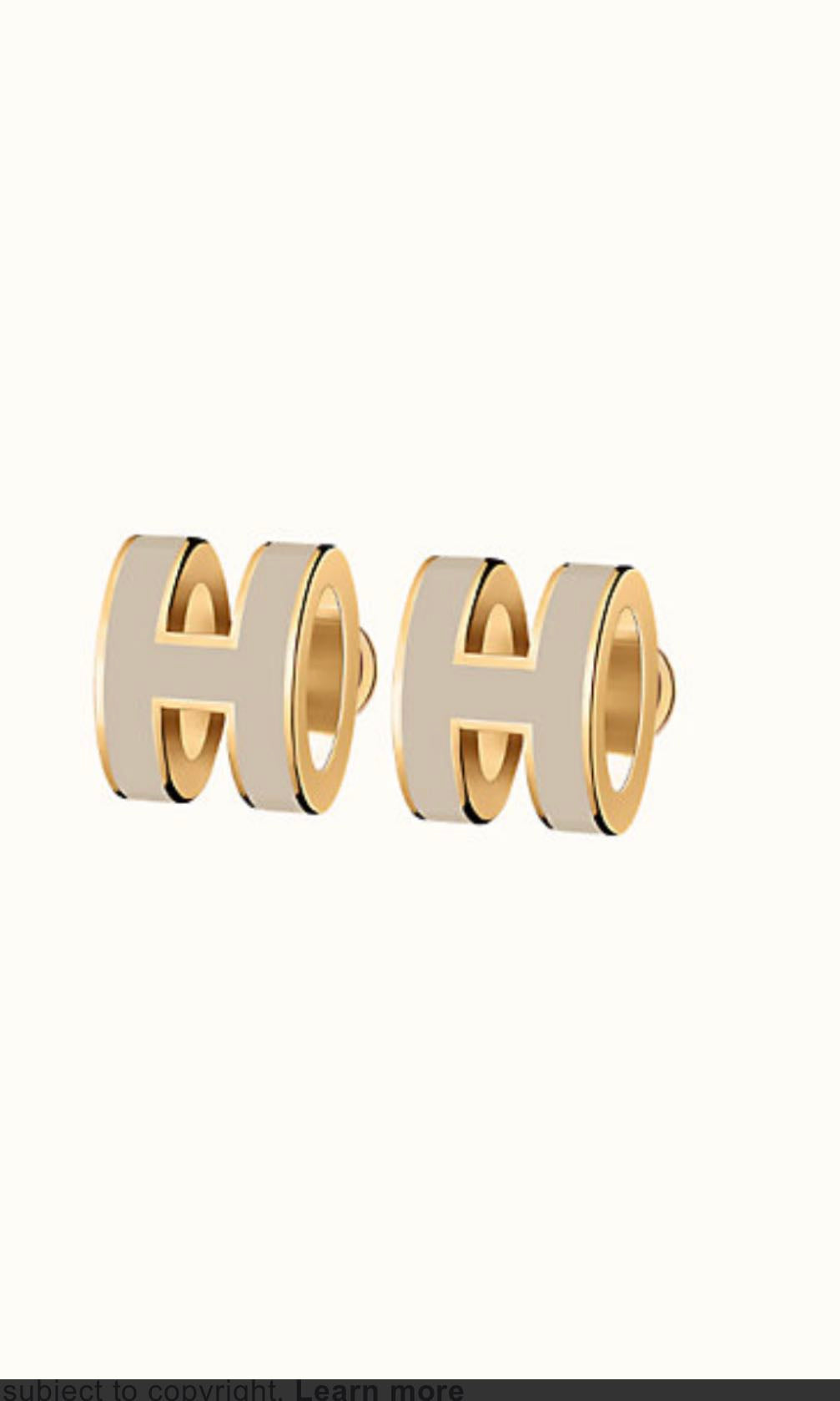 [Am jewelry]MINI POP H GOLD EARRINGS GREY