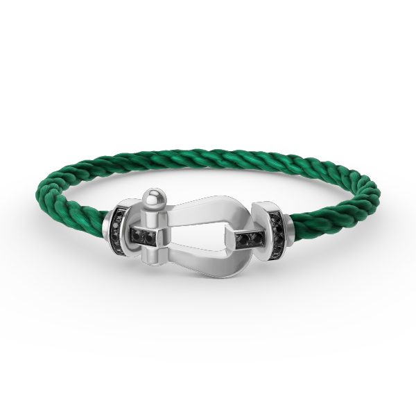 [Am jewelry]FORCE LARGE HORSESHOE BLACK DIAMOND BRACELET SILVER