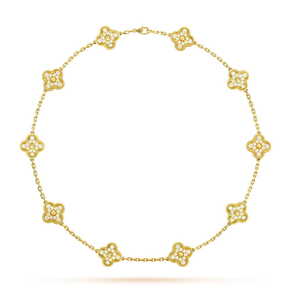 [Am jewelry]CLOVER 10 MOTIFS DIAMOND NECKLACE